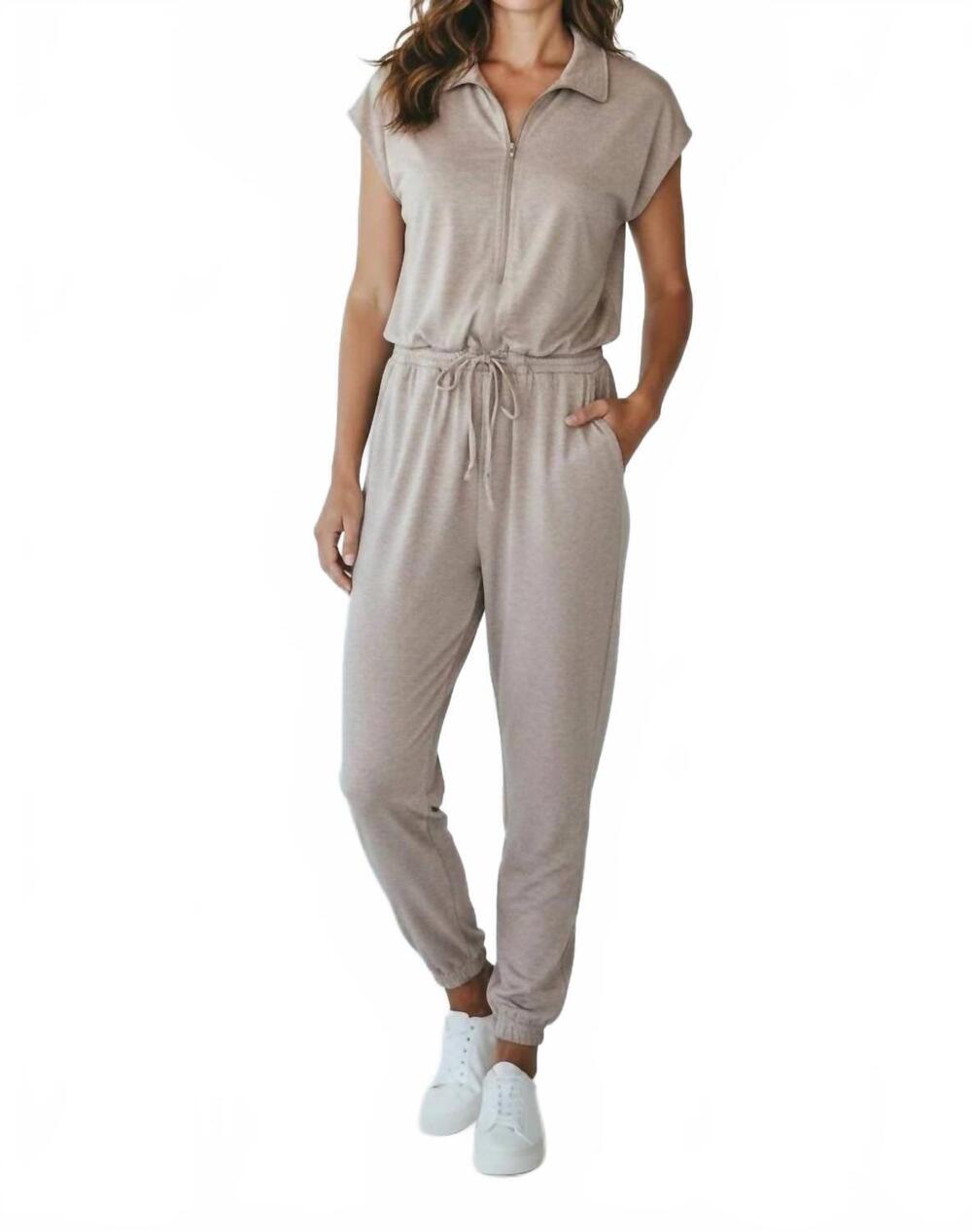 NEW WISHLIST 3/4 zip jumper in beige